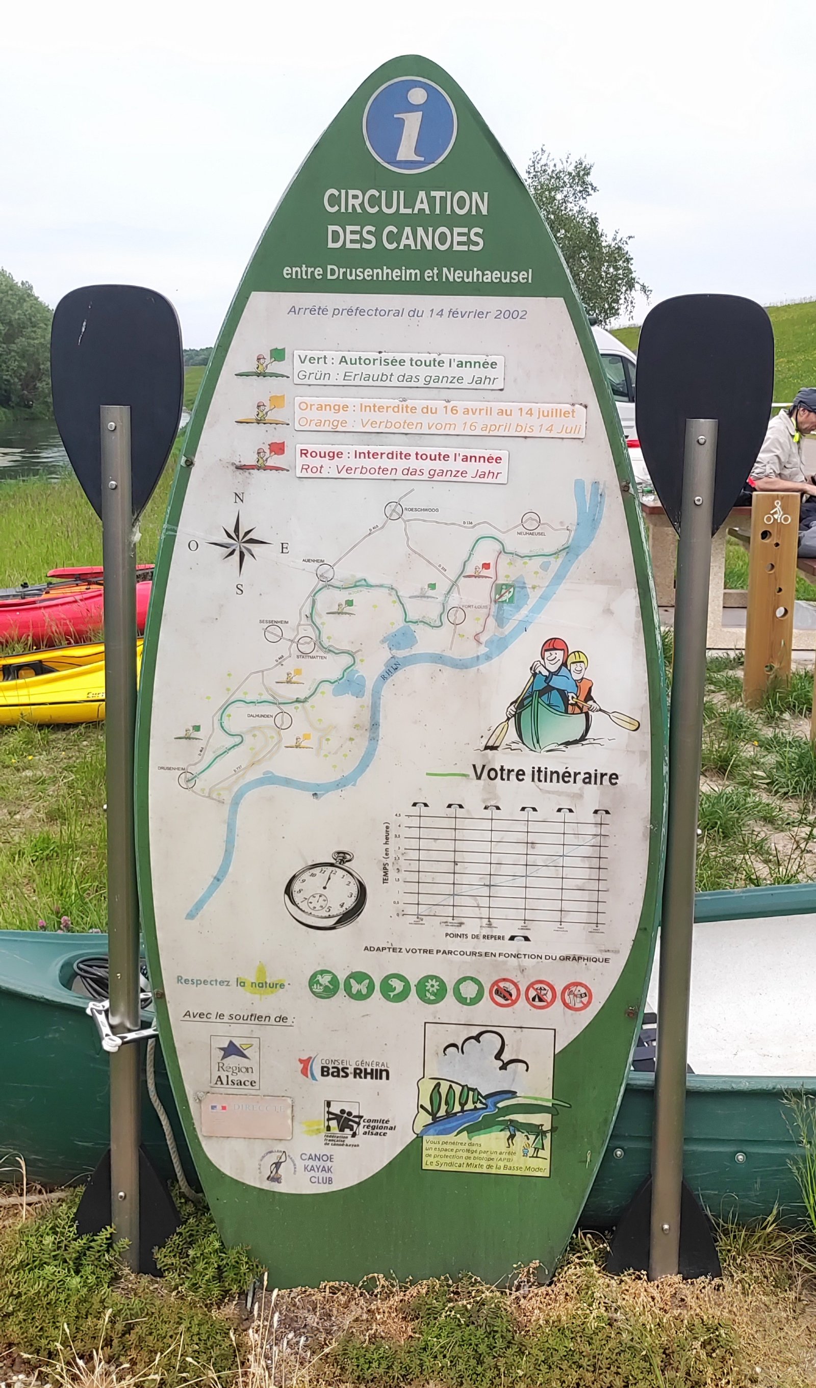 Wir paddelten auf der grünen Strecke.